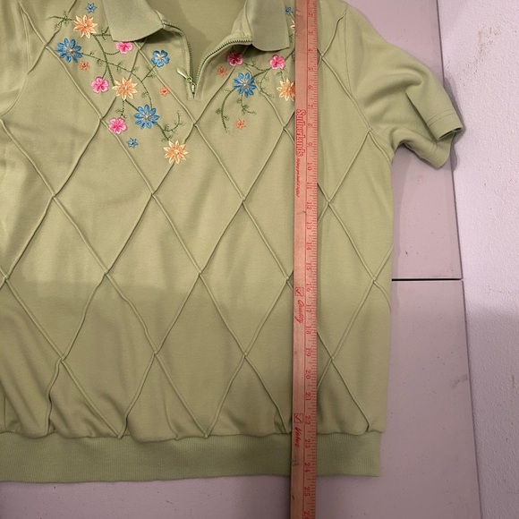 Embroidered Green Polo Top - Picture 5 of 5